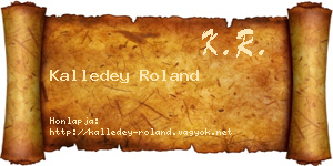 Kalledey Roland névjegykártya